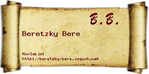 Beretzky Bere névjegykártya